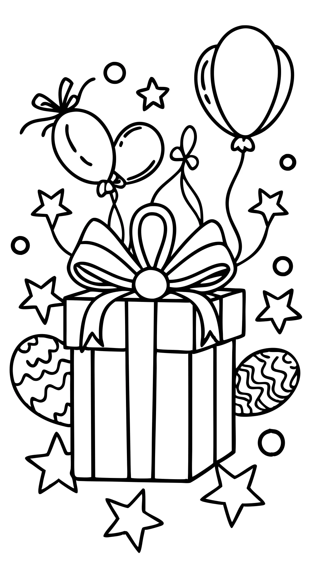 coloring page of a present